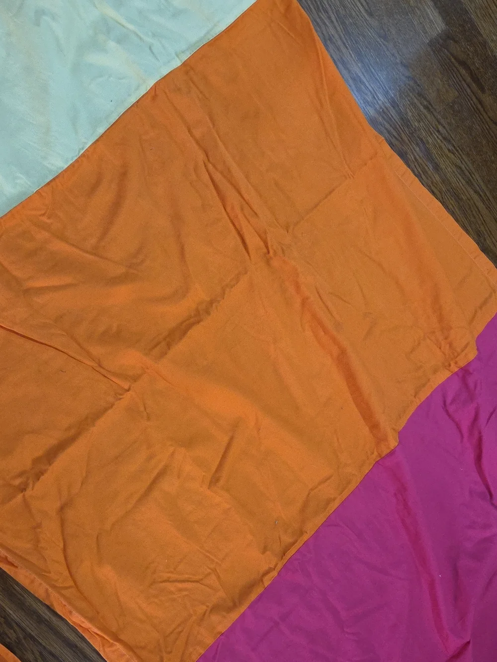 Set Of Panels Wamsutta Colorblock Tab-Top Curtains in Cream, Orange, Pink